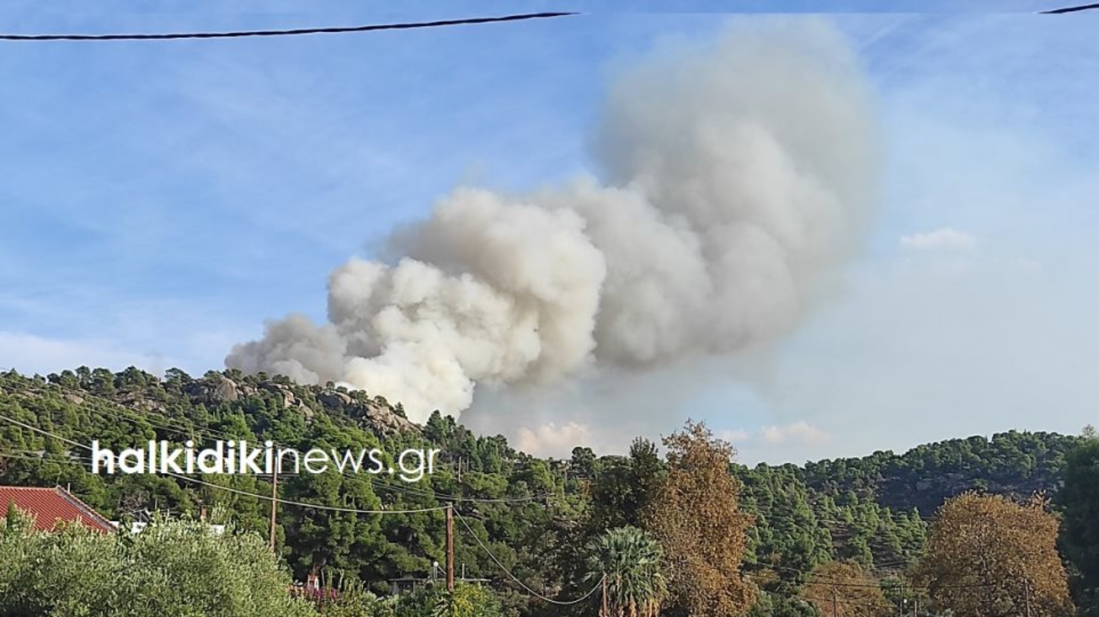 Φωτιά στην Χαλκιδική: Για δεύτερη μέρα καίγεται πευκοδάσος στην Σιθωνία