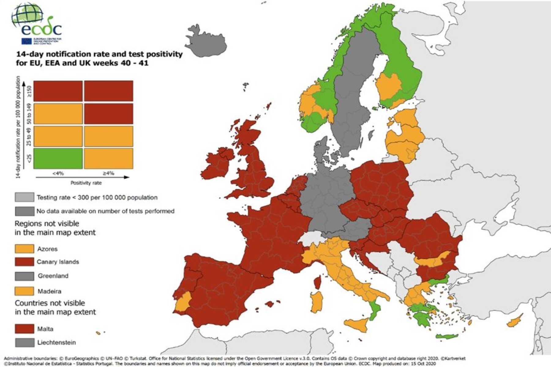 Κορωνοϊός Ευρώπη: Ο χάρτης με τα κρούσματα – Πού βρίσκεται η Ελλάδα