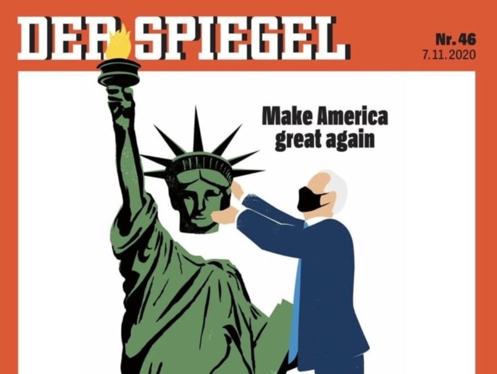 Eξώφυλλo Der Spiegel: Ο Μπάιντεν ξαναβάζει το κεφάλι στο Άγαλμα της Ελευθερίας