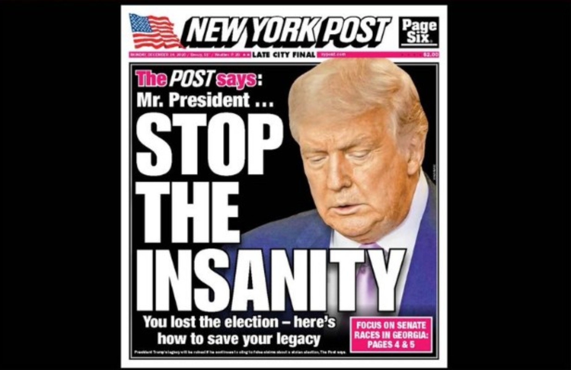 New York Post: Η εφημερίδα που στήριζε τον Τραμπ του γυρνάει την πλάτη