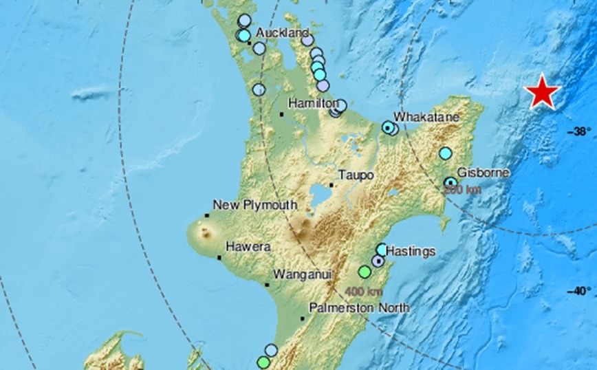 Σεισμός Νέα Ζηλανδία: Δείτε που ήταν το επίκεντρο της σεισμικής δόνησης
