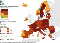 Χάρτες ECDC: Ψηλά ο δείκτης θετικοτήτας στην Ελλάδα Χάρτες ECDC: Ψηλά ο δείκτης θετικοτήτας στην Ελλάδα