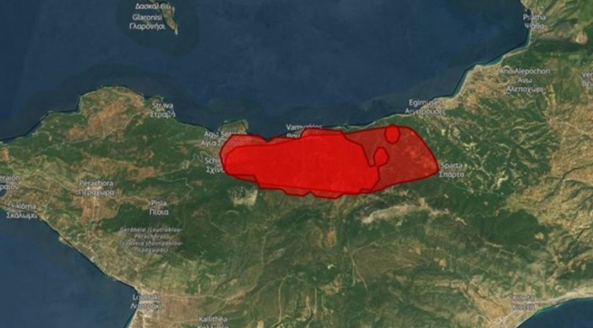 Φωτιά στο Σχίνο: Η εικόνα της καταστροφής από δορυφόρο