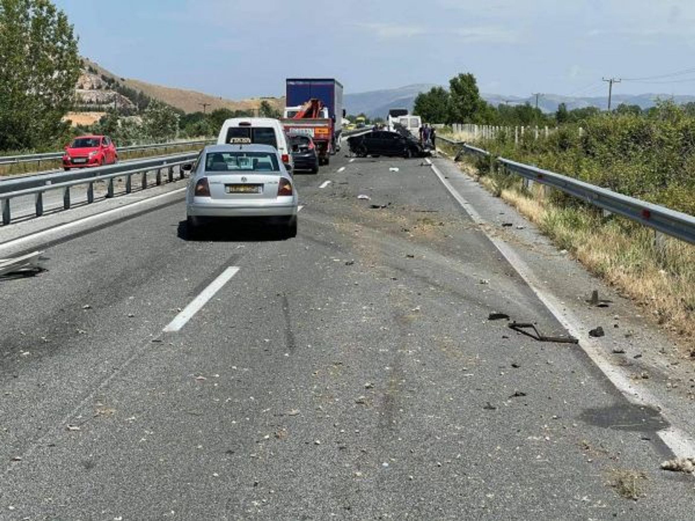 Τρίκαλα: Τροχαίο στην εθνική οδό Τρικάλων-Λάρισας