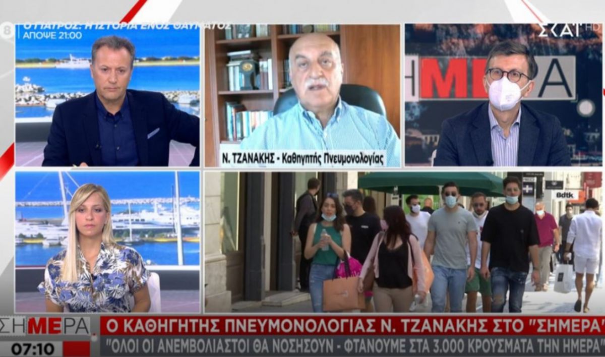 Τζανάκης: Όλοι οι ανεμβολίαστοι θα νοσήσουν – Θα φτάσουμε 3.000 κρούσματα ημερησίως