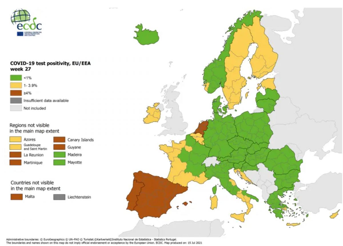ECDC Ελλάδα: Στο πορτοκαλί Αττική και Κρήτη
