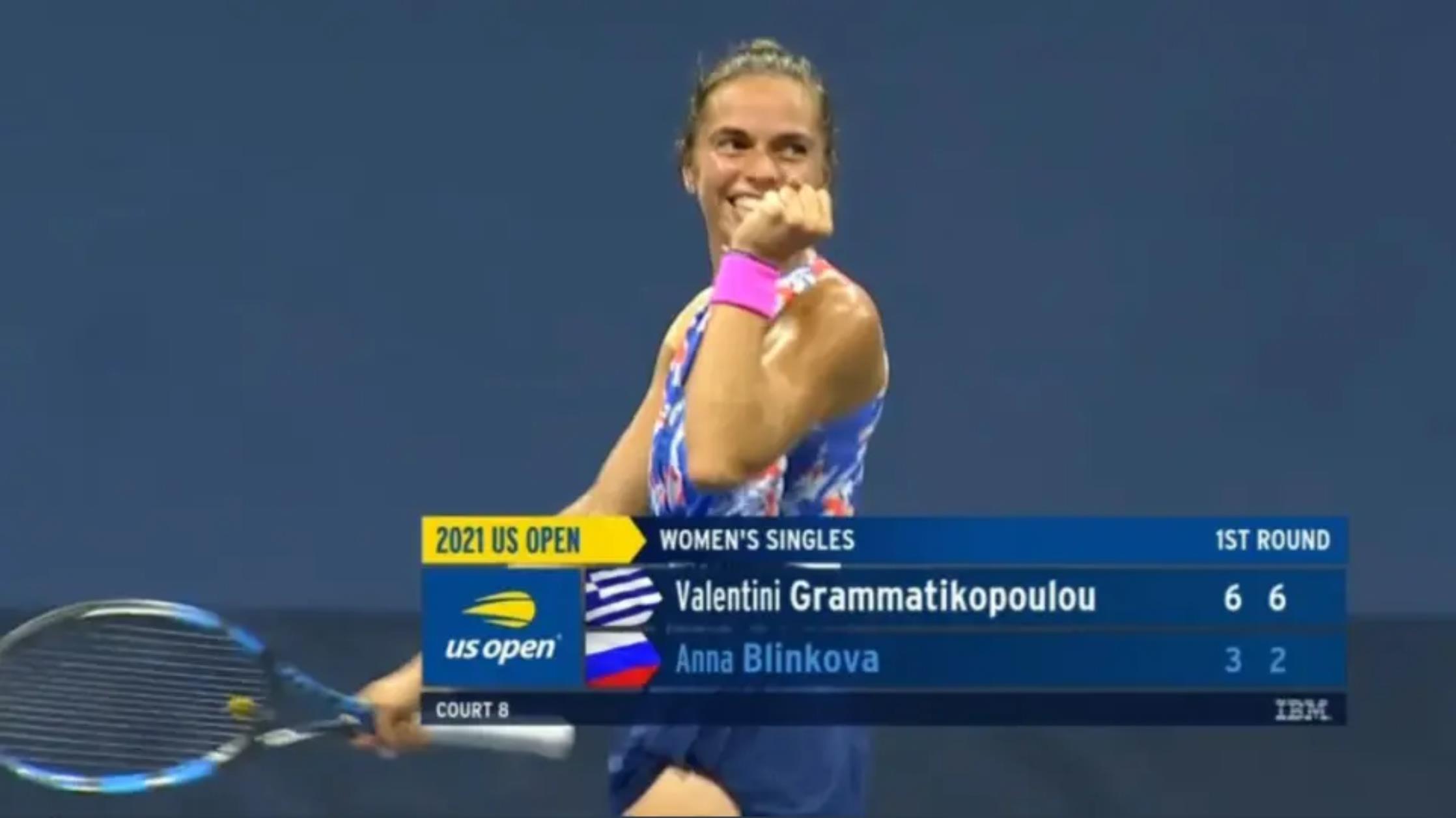 US Open: Επική πρόκριση για την Γραμματικοπούλου
