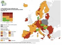 Χάρτες ECDC: Παραμένει στο πορτοκαλί όλη η Ελλάδα