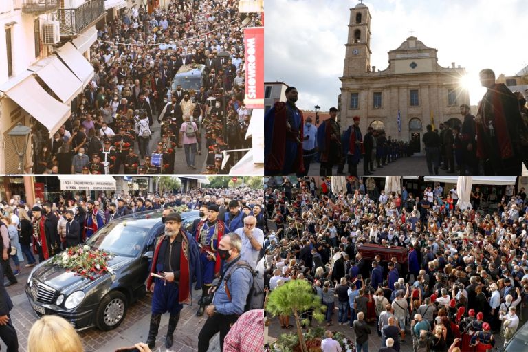 Live η κηδεία του Μίκη Θεοδωράκη: Ρίγη συγκίνησης στα Χανιά