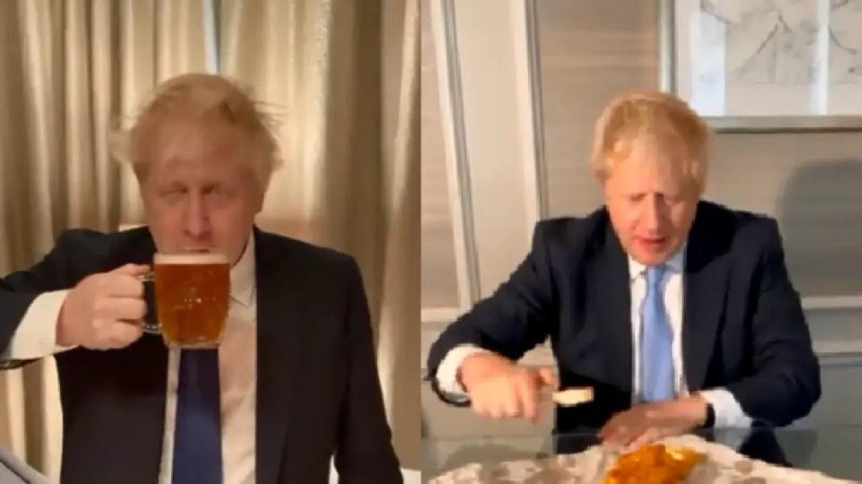 Μπόρις Τζόνσον: Τρώει fish and chips και πίνει μπίρα online