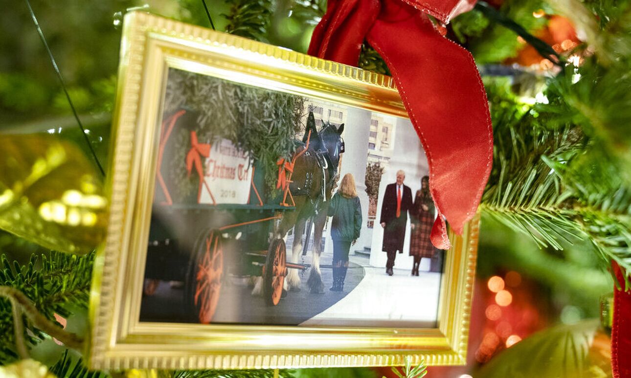 ΗΠΑ: «Στολίδι»  στο δέντρο των Μπάιντεν, μια φωτογραφία του… ζεύγους Τραμπ