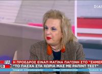 Παγώνη: Πάσχα θα κάνουμε στα χωριά μας με rapid test