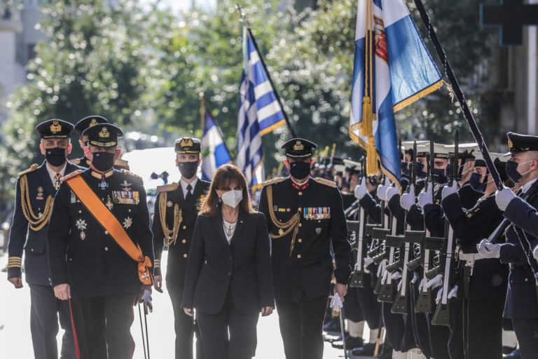 Greek President Katerina Sakellaropoulou spent Easter Sunday with the country’s armed forces
