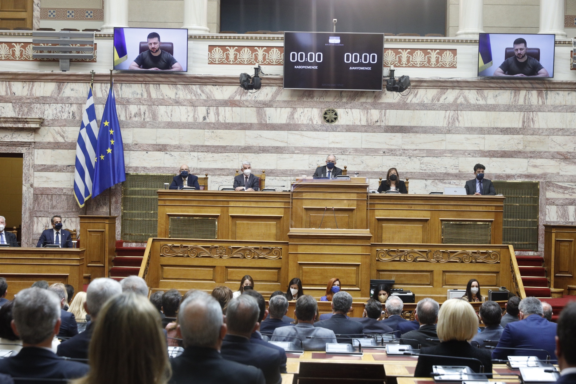 Ομιλία Ζελένσκι στη Βουλή: Δείτε live τις δηλώσεις του Ουκρανού προέδρου