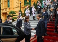 Greek President Katerina Sakellaropoulou was welcomed by President of the Socialist Republic of Vietnam