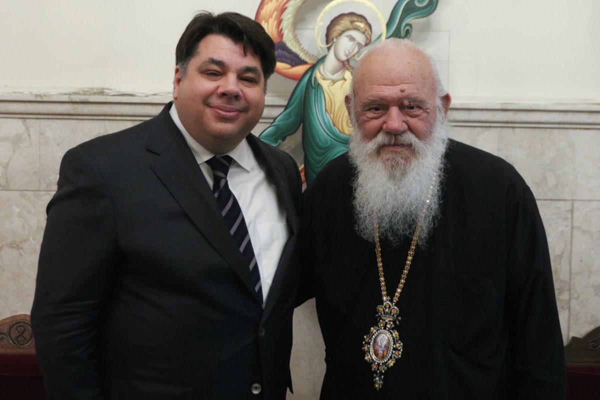 Ιερώνυμος: Υποδέχθηκε στην Αρχιεπισκοπή το νέο πρέσβη των ΗΠΑ Τζορτζ Τσούνης