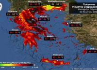 «Καμίνι» η Ελλάδα: «Κατακόκκινος» ο χάρτης των θερμοκρασιών από τον καύσωνα