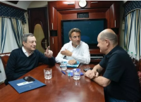 Στο τρένο για Κίεβο Σολτς, Μακρόν και Ντράγκι – Οι πρώτες φωτογραφίες
