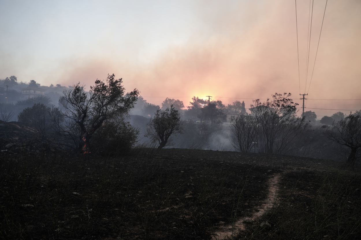 Φωτιά στην Πεντέλη: Ανάμεσα σε Διώνη και Δασαμάρι, το επικίνδυνο ενεργό μέτωπο – Δείτε τον χάρτη