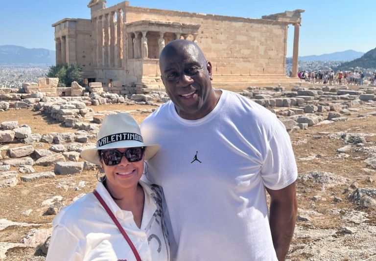 Magic Johnson in Zakynthos with Samuel L. Jackson and LL Cool J