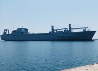 The largest ship ever to arrive at Alexandroupolis is American and is 290 meters long