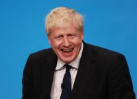 Boris Johnson shopping in a supermarket in Nea Makri, Greece