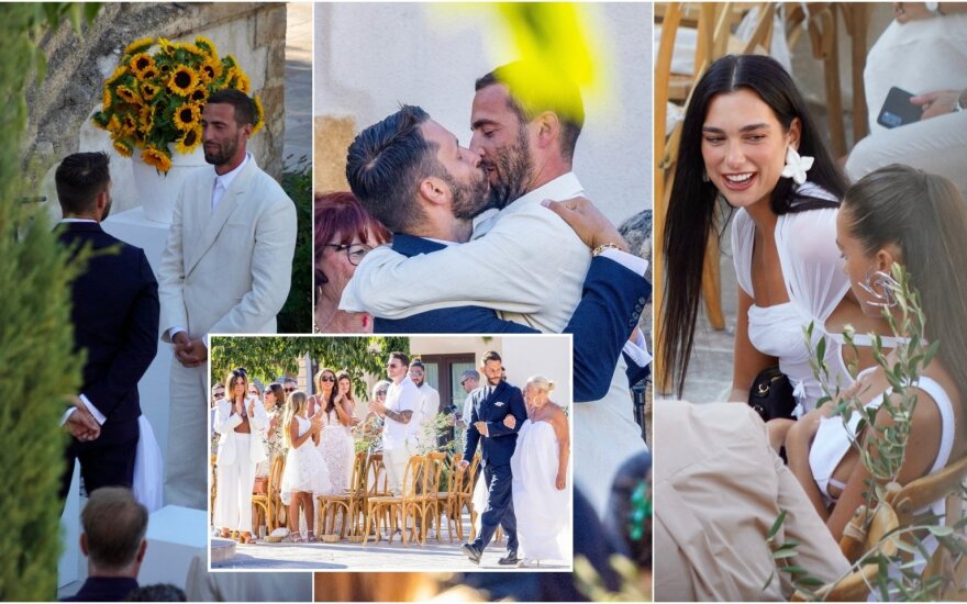 Dua Lipa: Με διάφανο νυφικό στο γάμο του σχεδιαστή Simon Porte Jacquemus