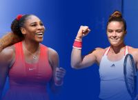 Serena Williams and Maria Sakkari practised together at the US open