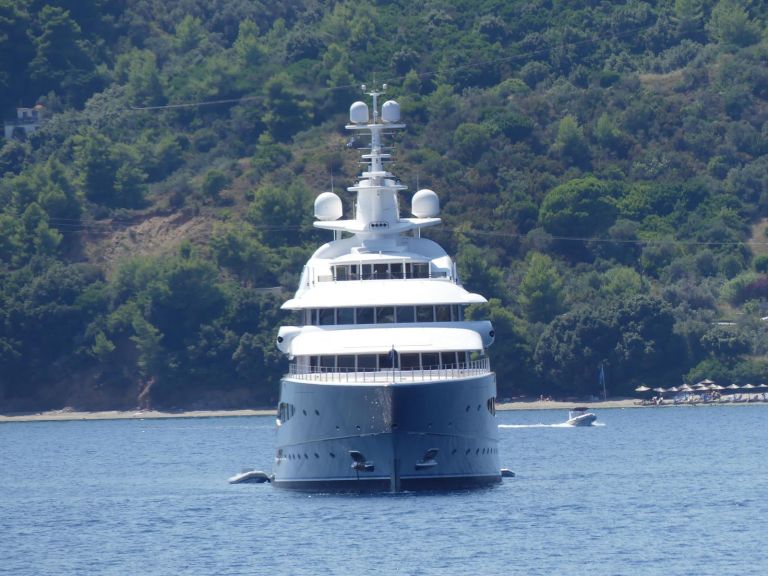 The ultra-luxurious yacht owned by Mexican tycoon Alberto Baillères is in Skiathos