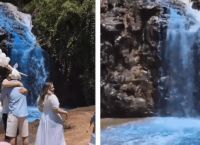 Ζευγάρι έβαψε μπλε καταρράκτη για τον γιό τους και τώρα βρίσκονται υπό έρευνα για περιβαλλοντική ζημιά Ζευγάρι έβαψε μπλε καταρράκτη για τον γιό τους και τώρα βρίσκονται υπό έρευνα για περιβαλλοντική ζημιά