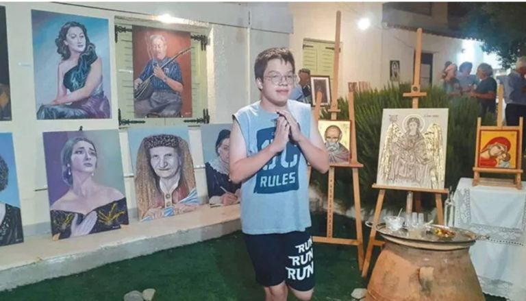Ο ξεχωριστός Ζαχαρίας από τη Σητεία: Μαθητής με σύνδρομο Asperger ζωγραφίζει και εκθέτει τα έργα του