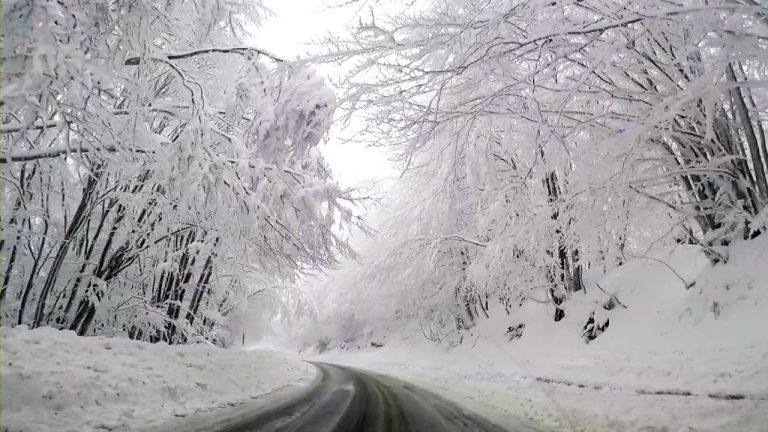 Northern Greece get the first snow of the year in the mountainous