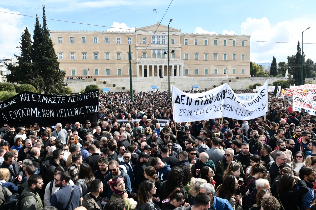 Protest over rail disaster turns violent in central Athens
