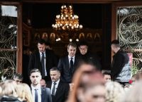 PM Mitsotakis attends funeral of Tempi train crash victim Spiros Voulgaris in Kesariani