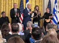 Rita Wilson and Tom Hanks attend the White House to celebrate Greek Independence Day with Joe Biden