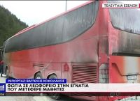 Μέτσοβο: Φωτιά σε λεωφορείο που επέβαιναν μαθητές λυκείου [VID]