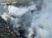 Four CL-415 aircraft from Italy and France arriving in Greece to help fight fires