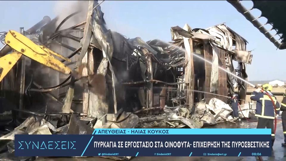 Οινόφυτα: «Συναγερμός» για φωτιά σε εργοστάσιο – Μήνυμα από το 112 στους κατοίκους για τοξικούς κανπούς