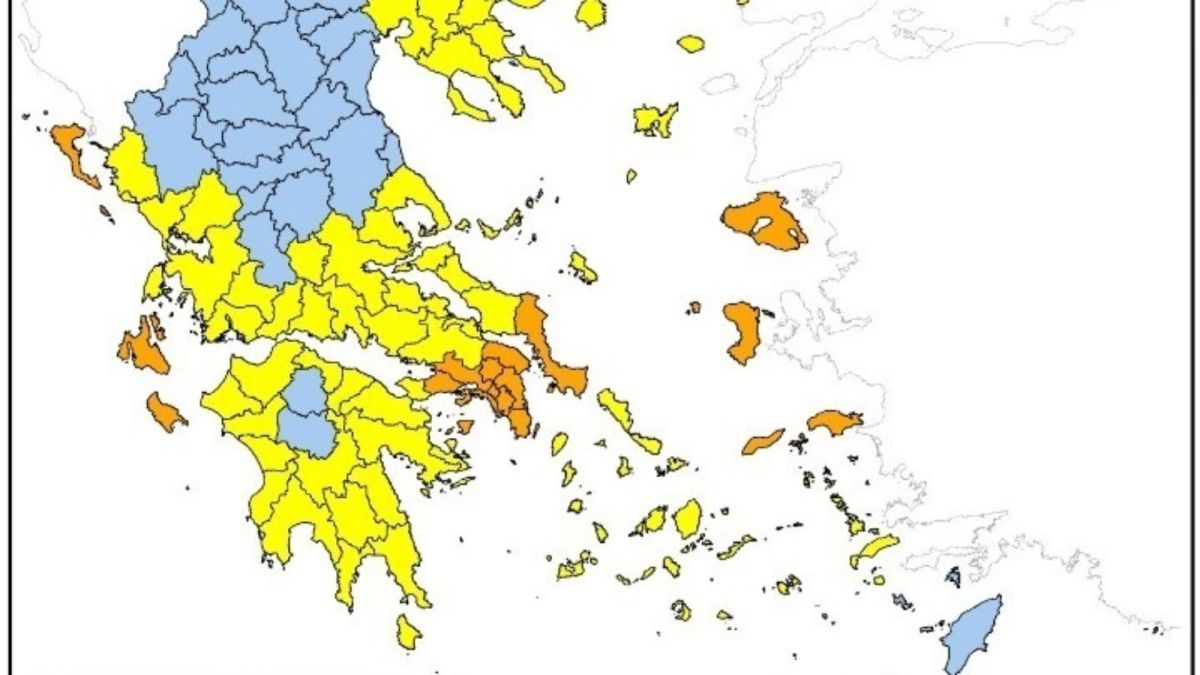 Very high risk of fire (risk category 4) on Monday for four regions