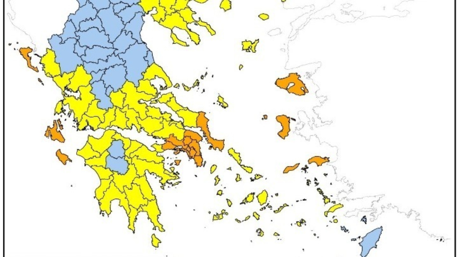Very high risk of fire (risk category 4) on Monday for four regions