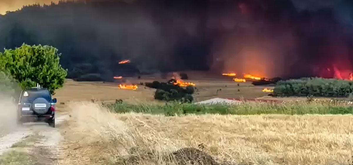 Φωτιά στην Αλεξανδρούπολη: Με κουβάδες και λάστιχα προσπαθούσαν να σώσουν τις περιουσίες τους