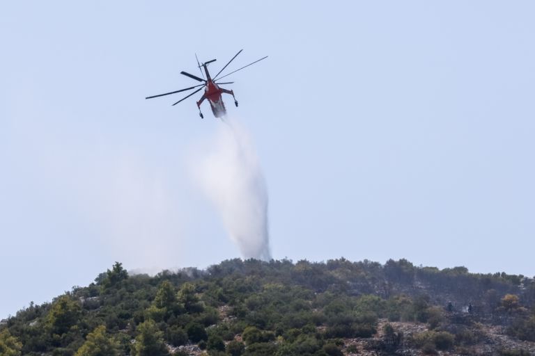 Αναζωπυρώθηκε η φωτιά στη Βίτωλη, πάνω από τα σπίτια του χωριού