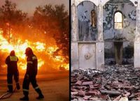 Historic Greek church completely destroyd in wildfire