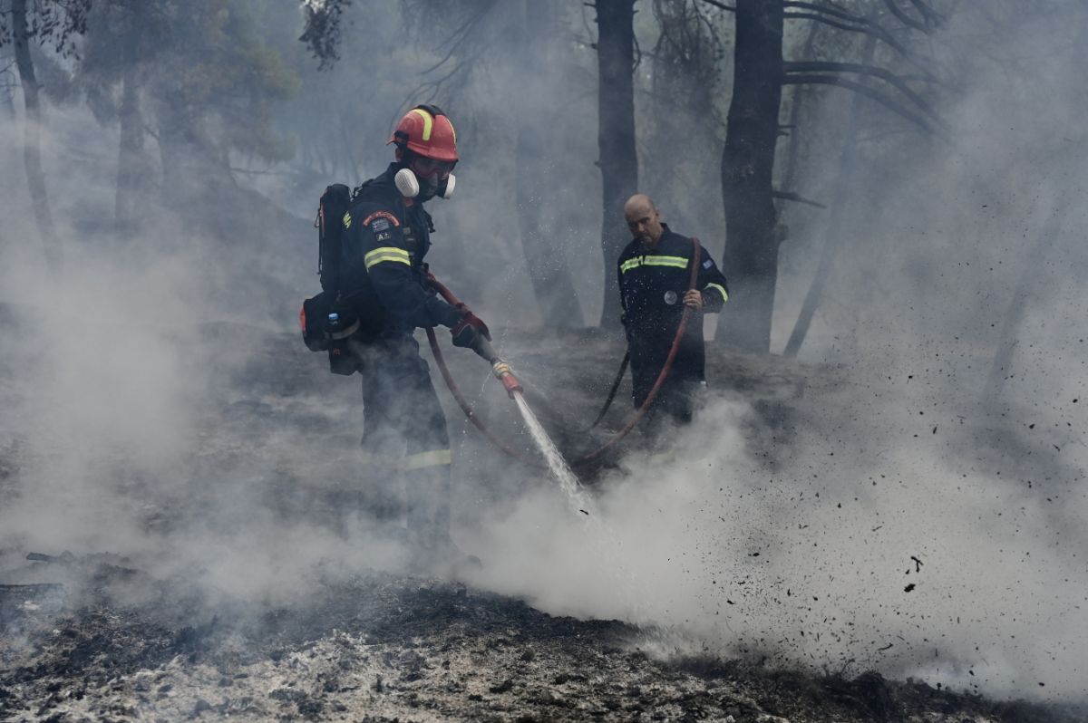 Φωτιά στη Σταμάτα: Μια προσαγωγή – Περιορίστηκε το μέτωπο [vid]