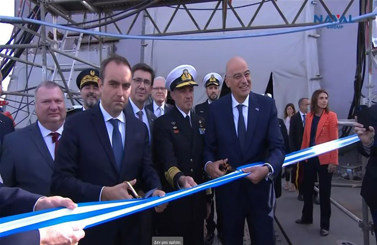 Greek, French defence ministers at ceremonial launch of ‘Kimon’ frigate; premier welcomes event