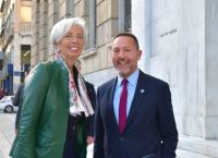How ΒοG Gov Stournaras welcomed Christine Lagarde το Athens