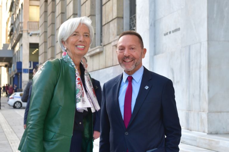 How ΒοG Gov Stournaras welcomed Christine Lagarde το Athens
