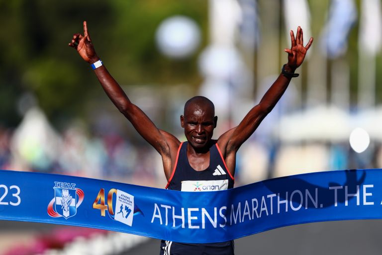Edwin Kiptoo and Sukaina Atanane the winners of the 40th Athens Authentic Marathon