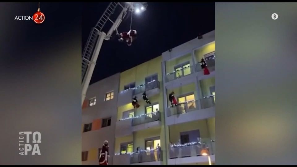 Ήρωες χωρίς μπέρτα: Πυροσβέστες «σκαρφάλωσαν» στο Ογκολογικό νοσοκομείο Παίδων και μοίρασαν δώρα στα παιδιά