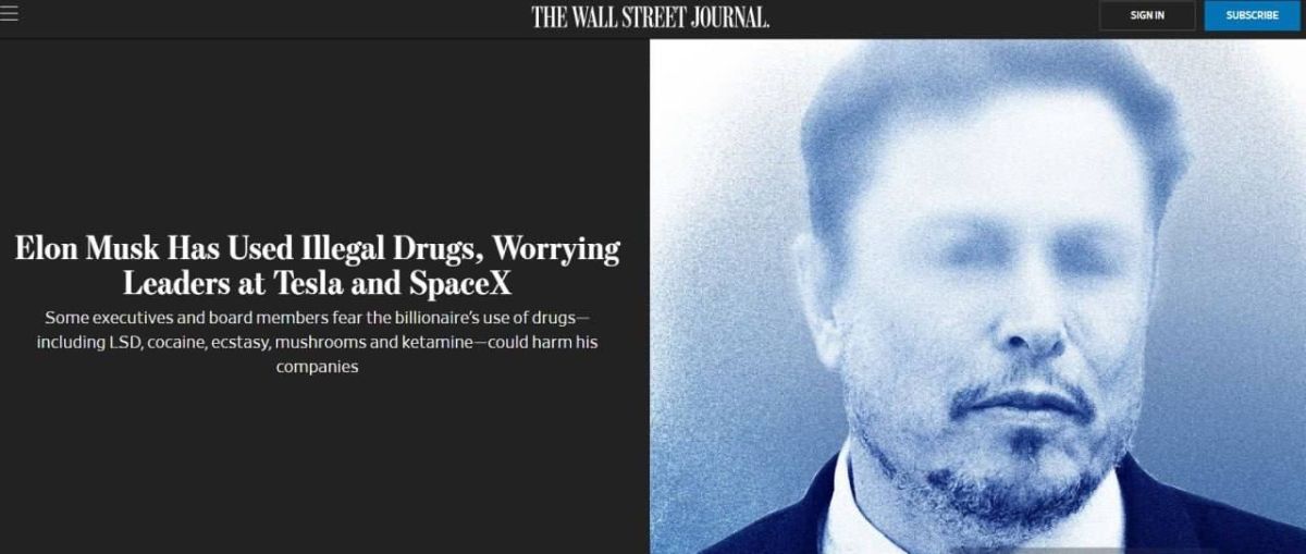 WSJ: «Ο Έλον Μασκ παίρνει ναρκωτικά, ανησυχούν στελέχη σε Tesla και SpaceX»